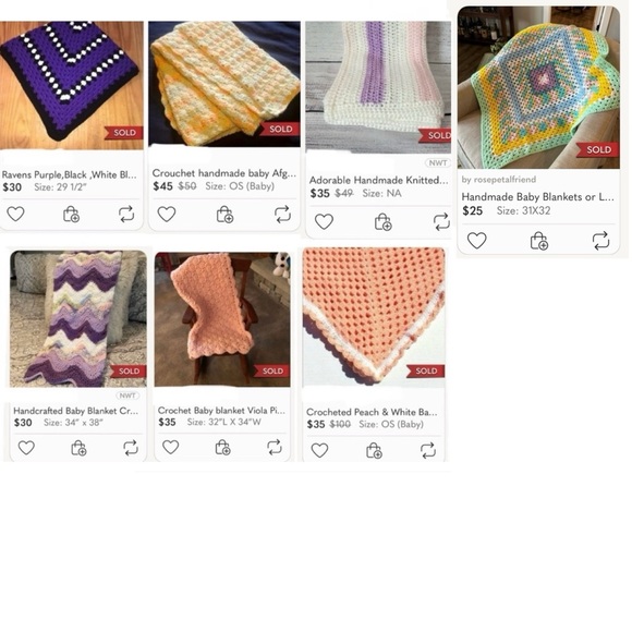 NEW Handmade BABY blanket or GRANDMA lap cover throw afghan 34-36” Squar… - Picture 6 of 6